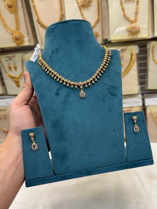 Crown Cut Diamond Line Necklace