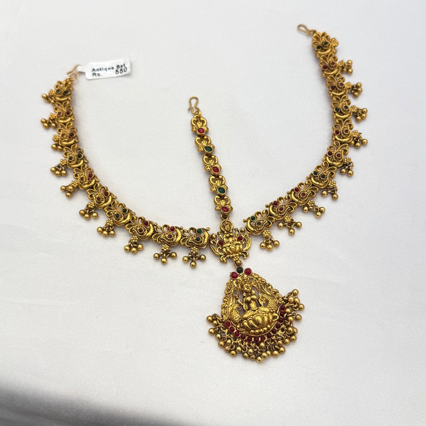 Antique Lakshmi Pendant Three Layer Tikka