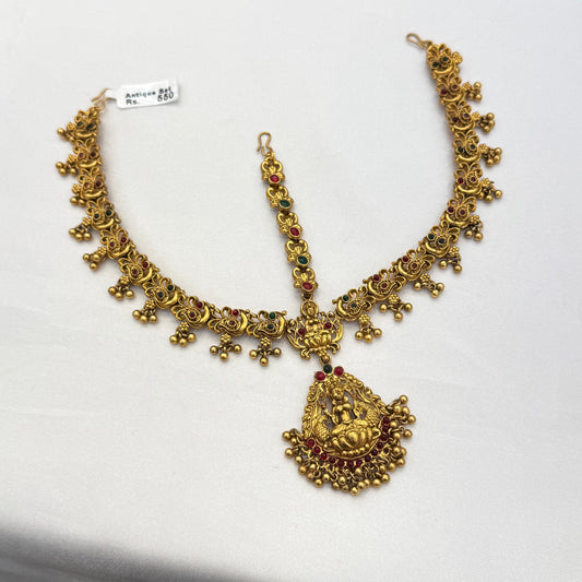 Antique Lakshmi Pendant Three Layer Tikka