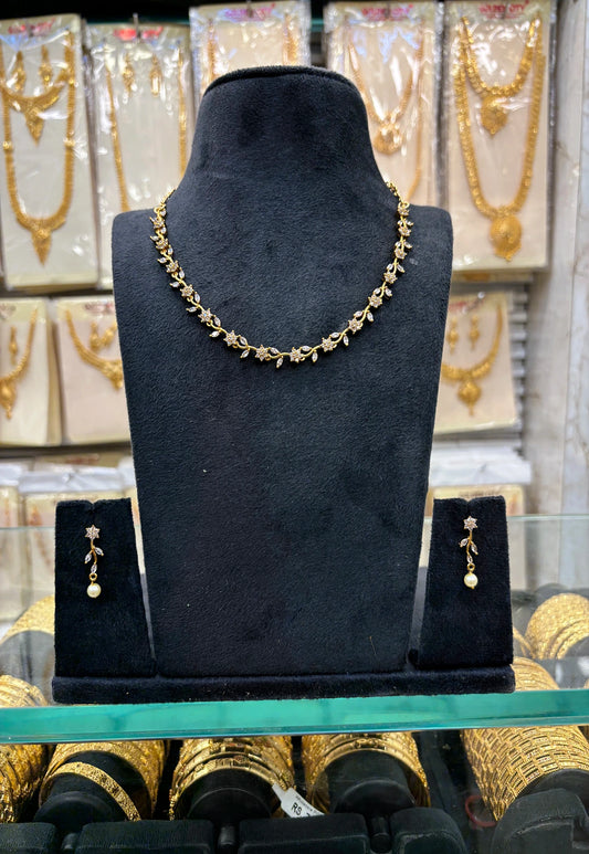 A.D Stone Simple Necklace