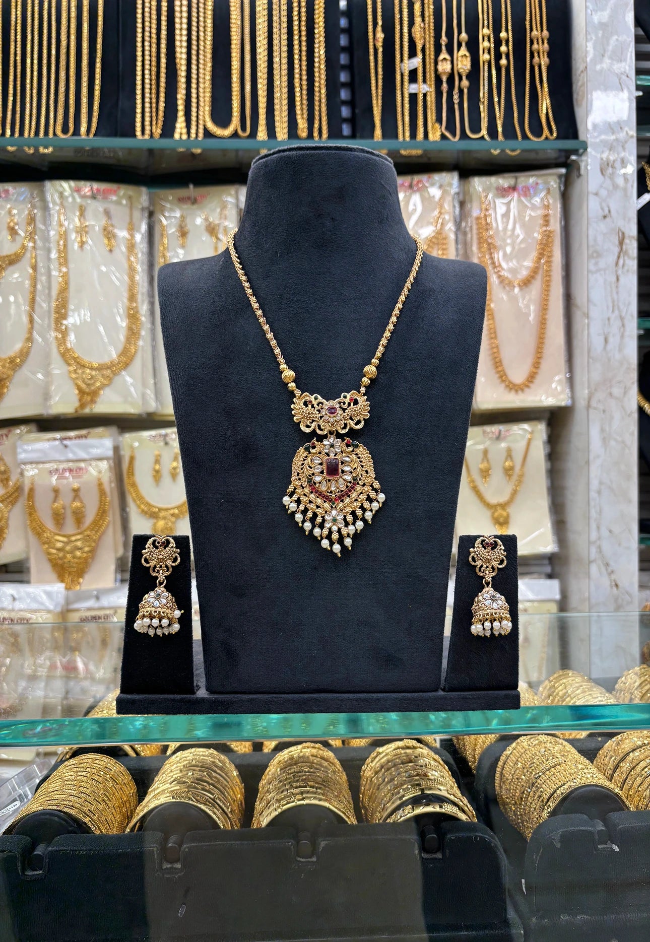 Antique Stone Dollar Necklace