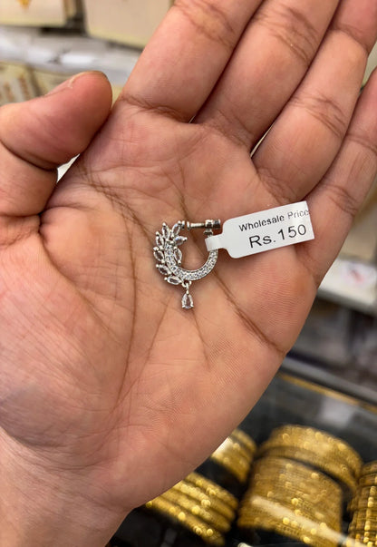 A.D Stone Silver Nose Ring