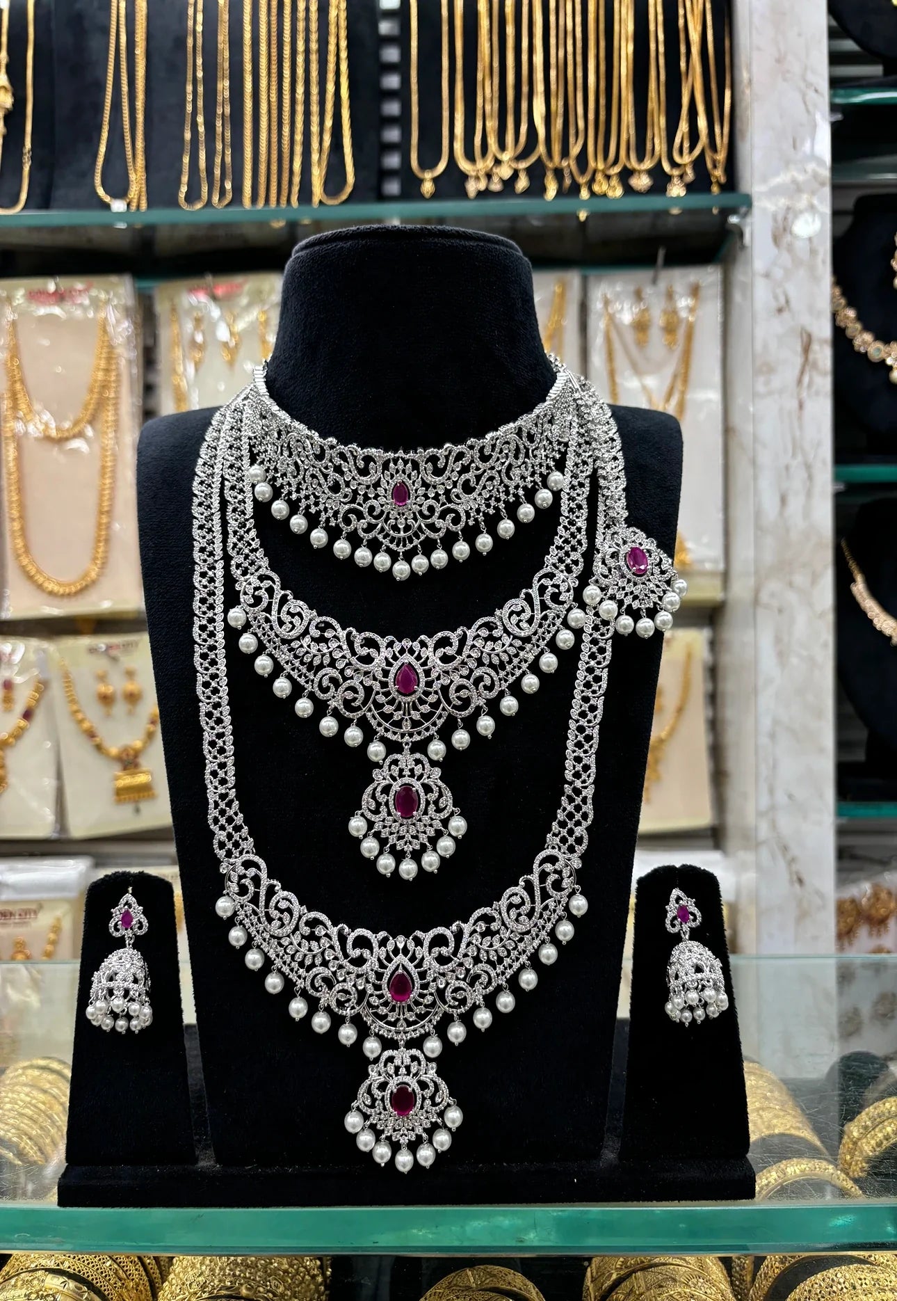 A.D Set 3 Step Pink Stone-Best Sellers