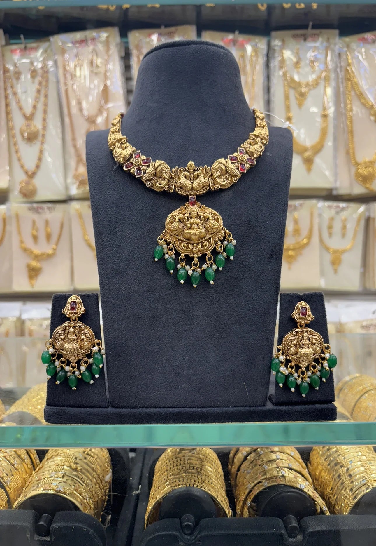 Antique Green Beats Heavy Necklace