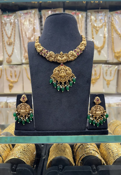 Antique Green Beats Heavy Necklace