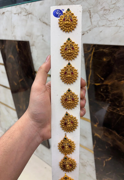 Antique Lakshmi Temple Stone Jada Bila 9 Pcs Set