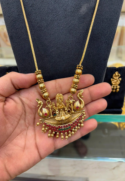Antique Lakshmi Dollar Chain Mix Stone