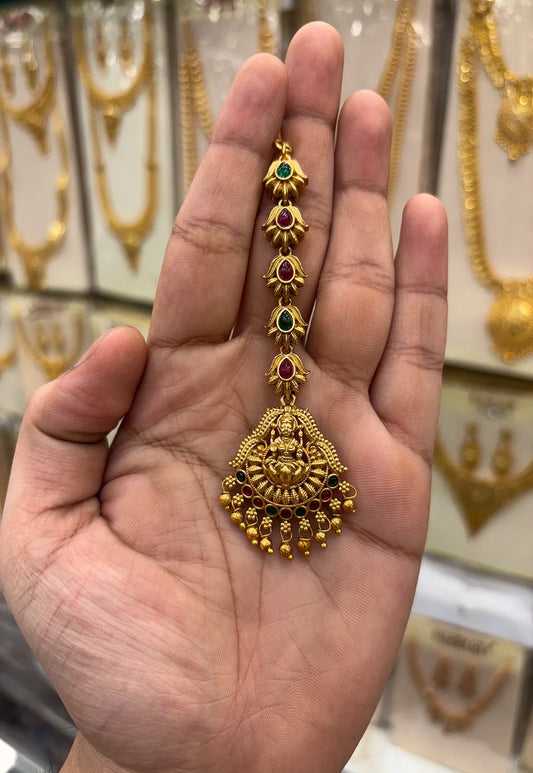 Antique work Green and Red Stone Tikka