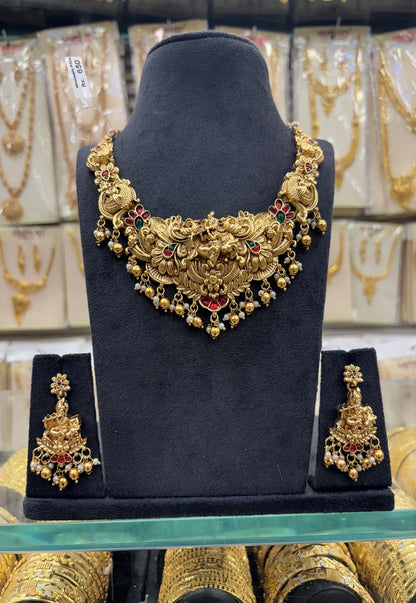 Krishna Design Gold beats Heavy Necklace