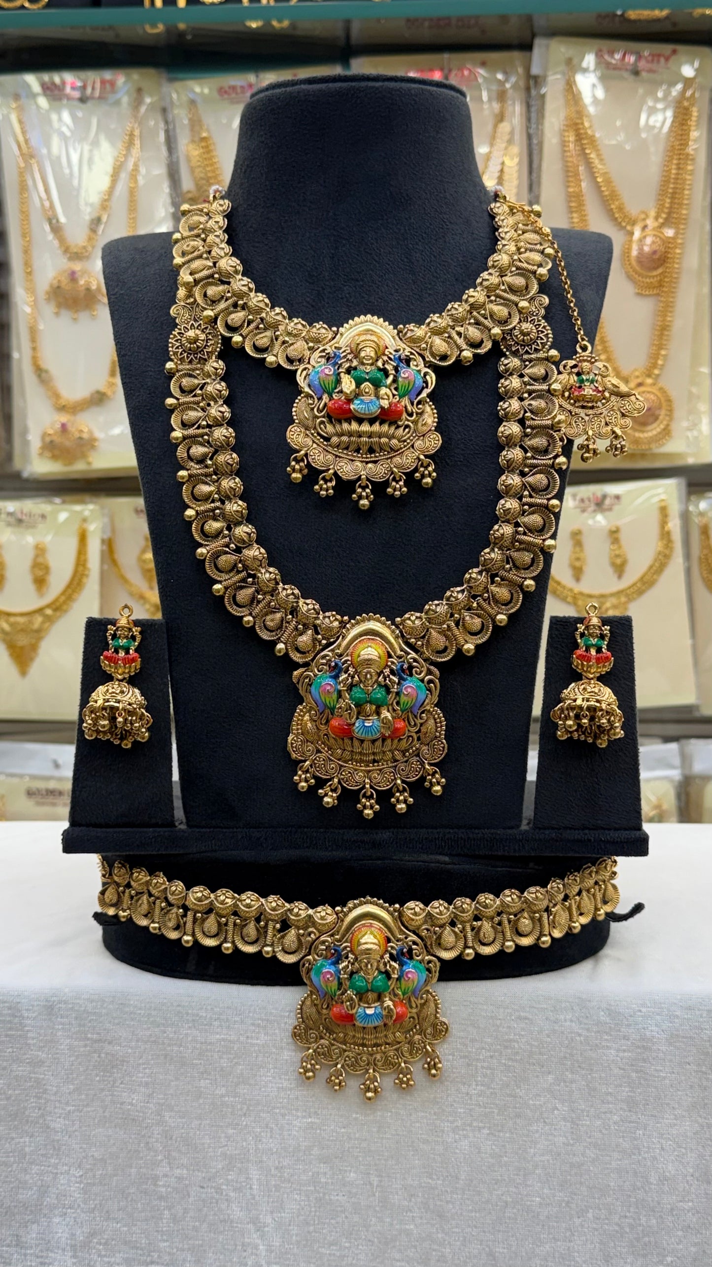 Enamel Laxmi Design Bridal Set