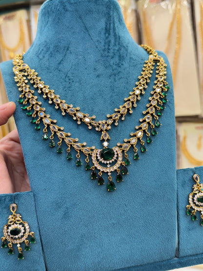 Victorian Green Layered Necklace