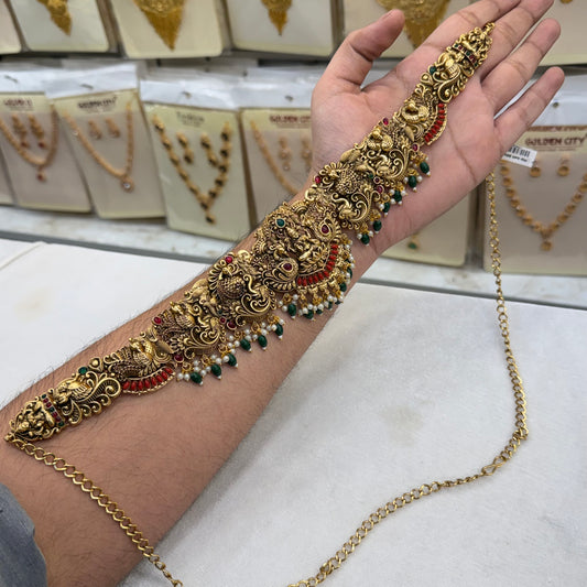 Antique Coral & Green Beats Hip Chain