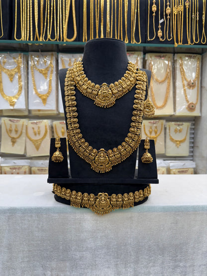 Antique Finsh Laxmi statue Design Bridal Set