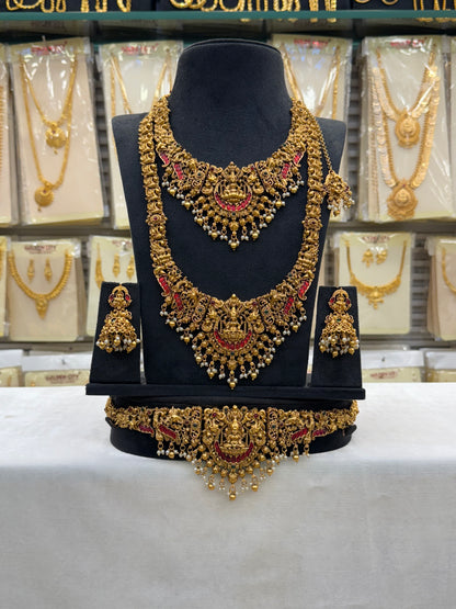 Coral Stone Antique Bridal Set