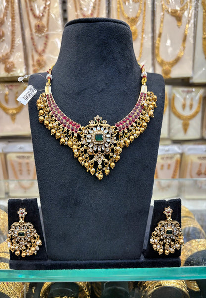 Antique Ruby Stone Necklace