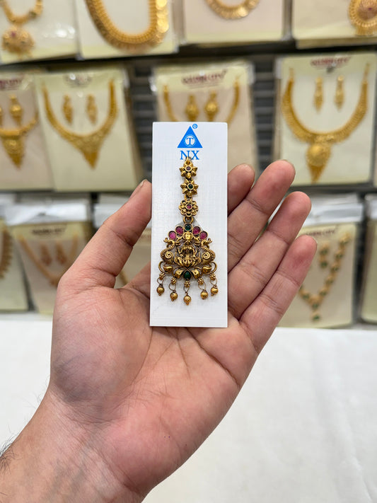 Antique work Green and Red Stone Tikka