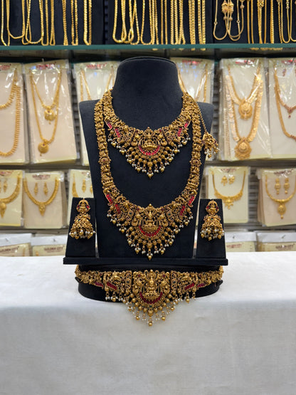 Coral Stone Antique Bridal Set