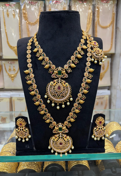 A.D Gold Stone Flower work Combo Set Guarantee Polish