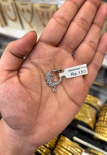 A.D Stone Silver Nose Ring