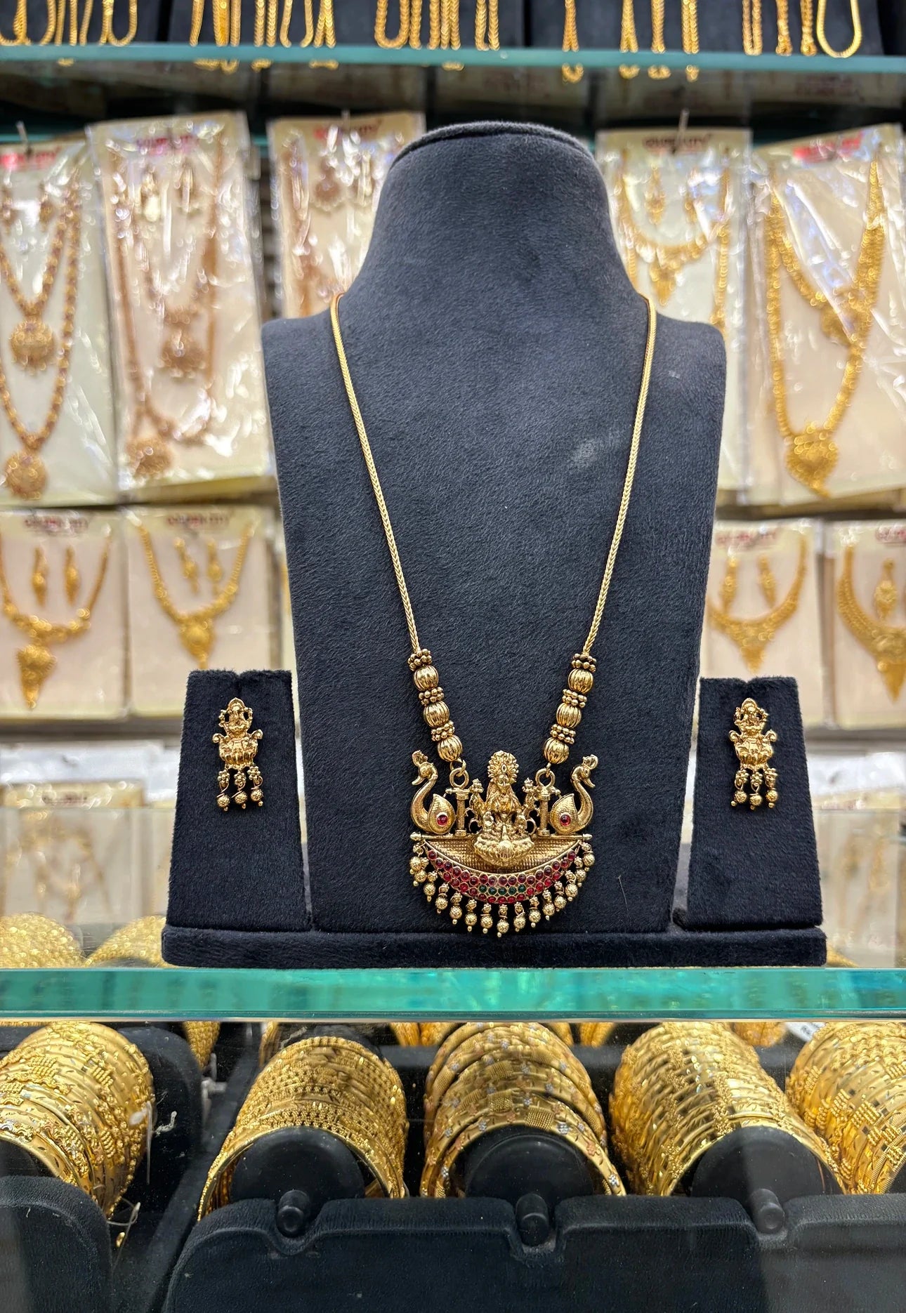 Antique Lakshmi Dollar Chain Mix Stone