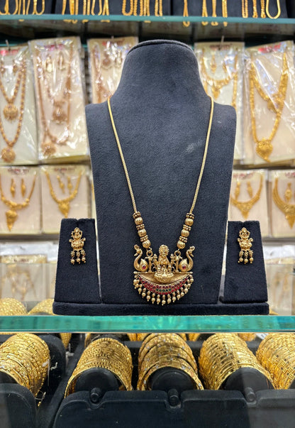 Antique Lakshmi Dollar Chain Mix Stone