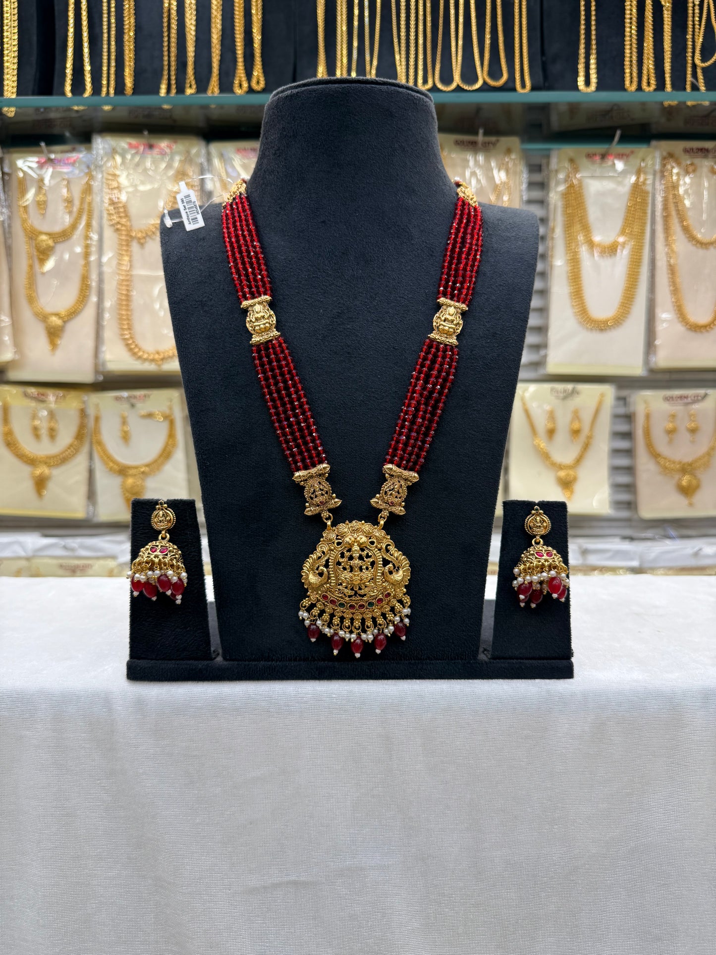 Sparkle Shine Maroon Crystal Haram