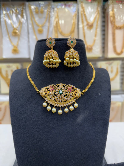 Antique Stone Choker jumki
