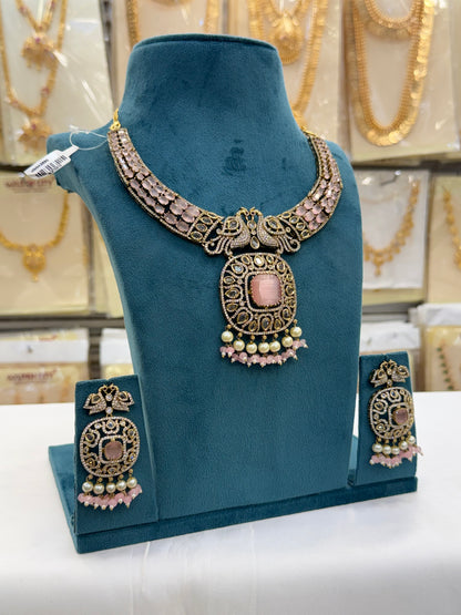 Victorian Sparkle Pastel Pink Necklace