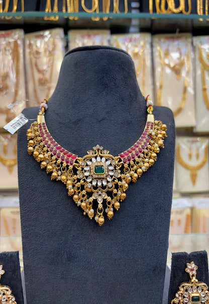 Antique Ruby Stone Necklace