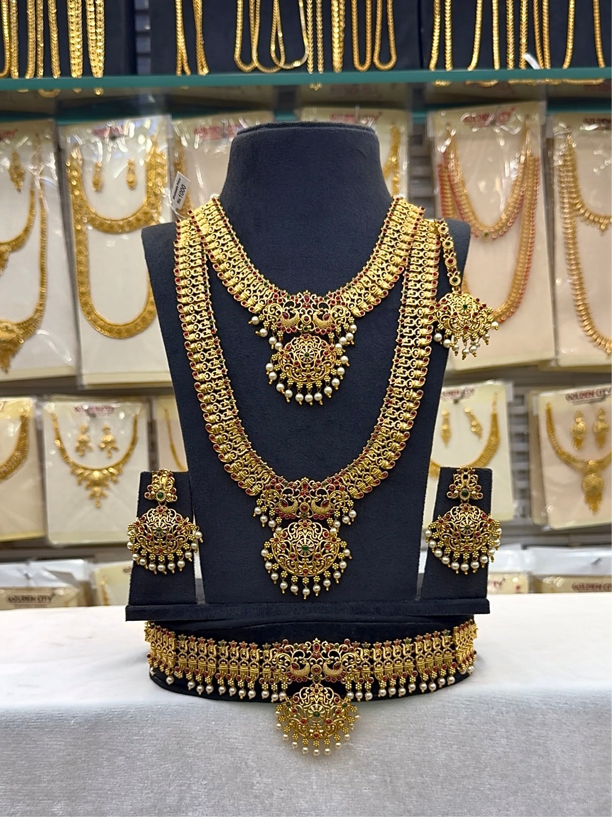 Peacock Vairam Bridal Set