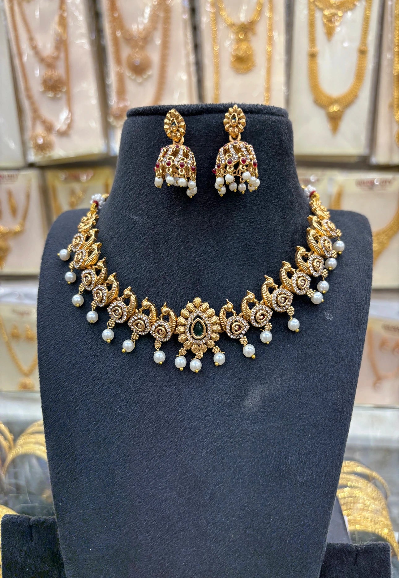 Nagas White Stone Work Necklace