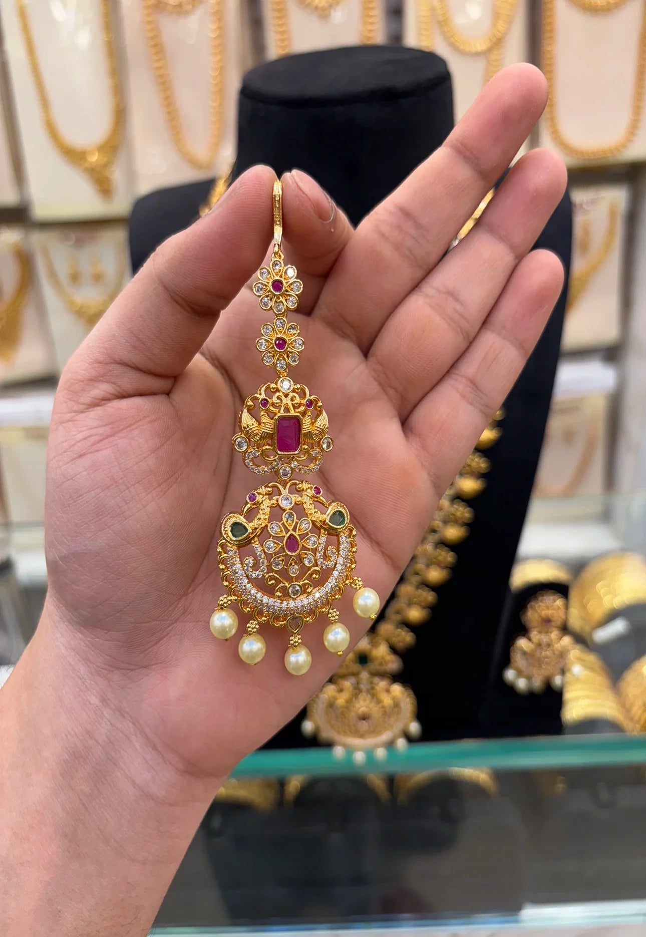 A.D Gold Stone Flower work Combo Set Guarantee Polish