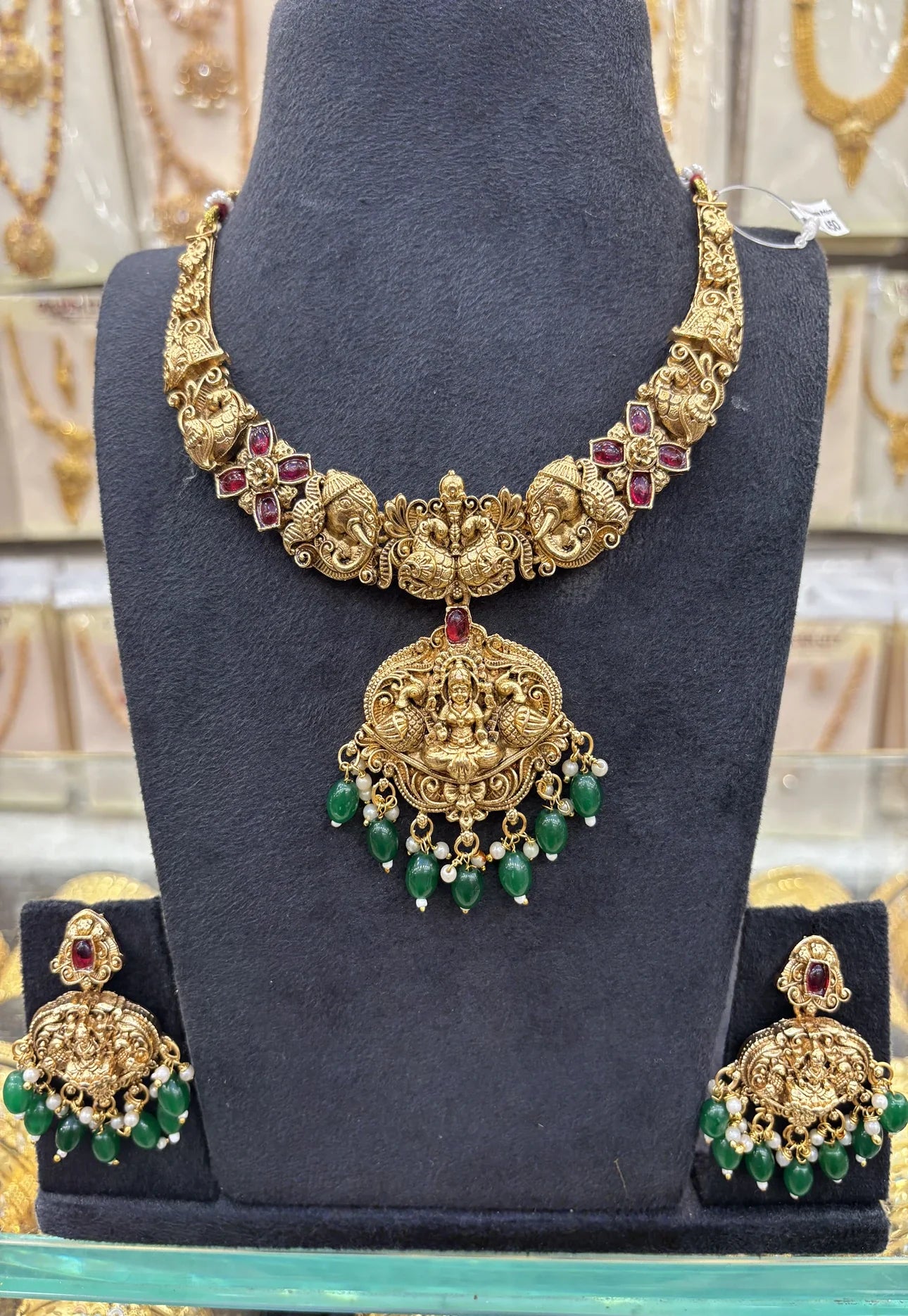 Antique Green Beats Heavy Necklace