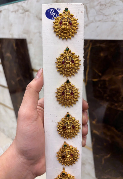Antique Lakshmi Temple Stone Jada Bila 9 Pcs Set