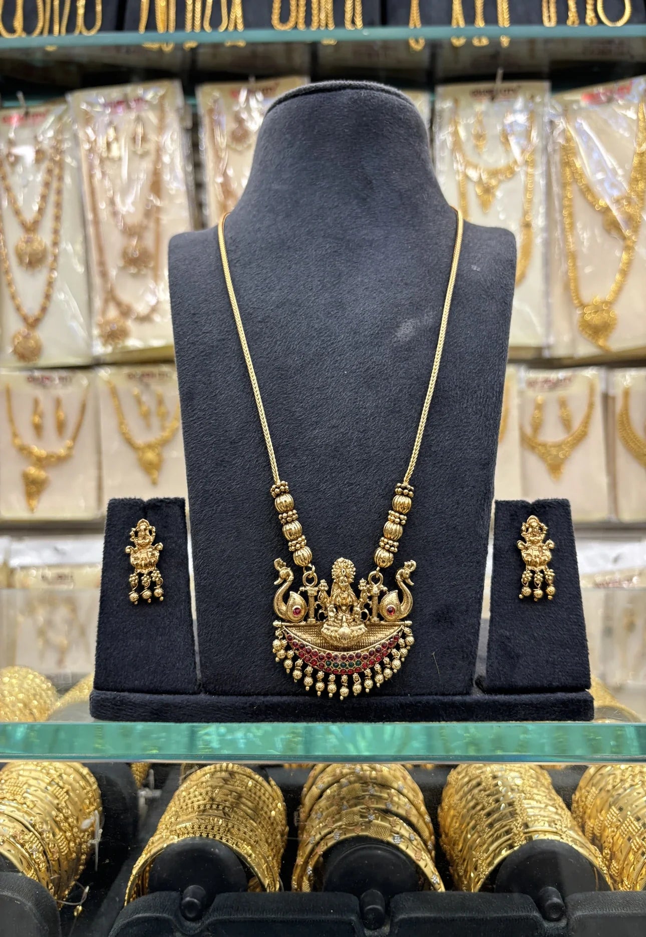 Antique Lakshmi Dollar Chain Mix Stone