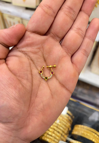 Antique Multi Stone Nose Ring