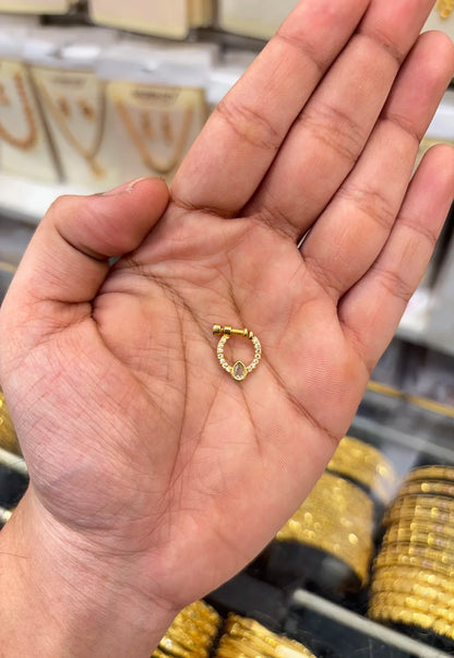 Antique White Stone Nose Ring