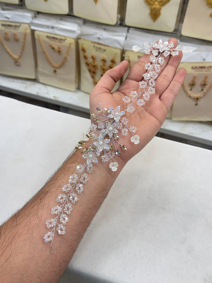 White Flower Crystal Hair Accessories
