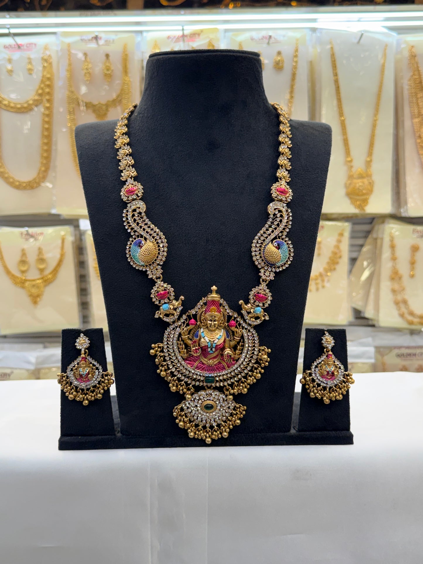 Enamel Stone Laxmi Design Haram