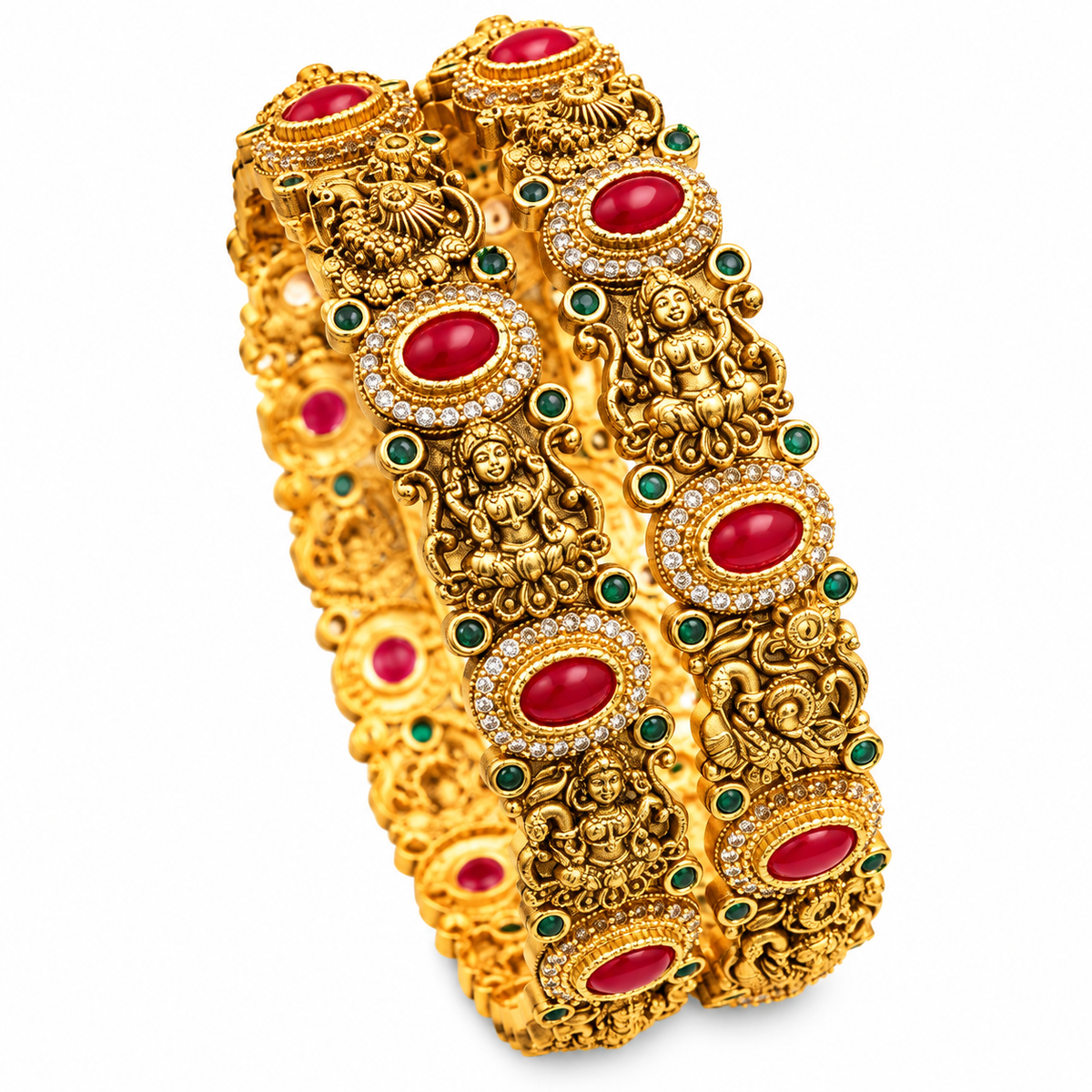 Coral Kalyani Stone Bangle