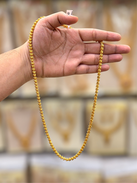 Flower Design Gold Plated Chain