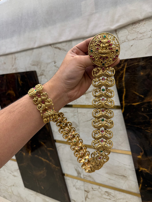 Antique Laxmi Temp Stone Work Long Jada