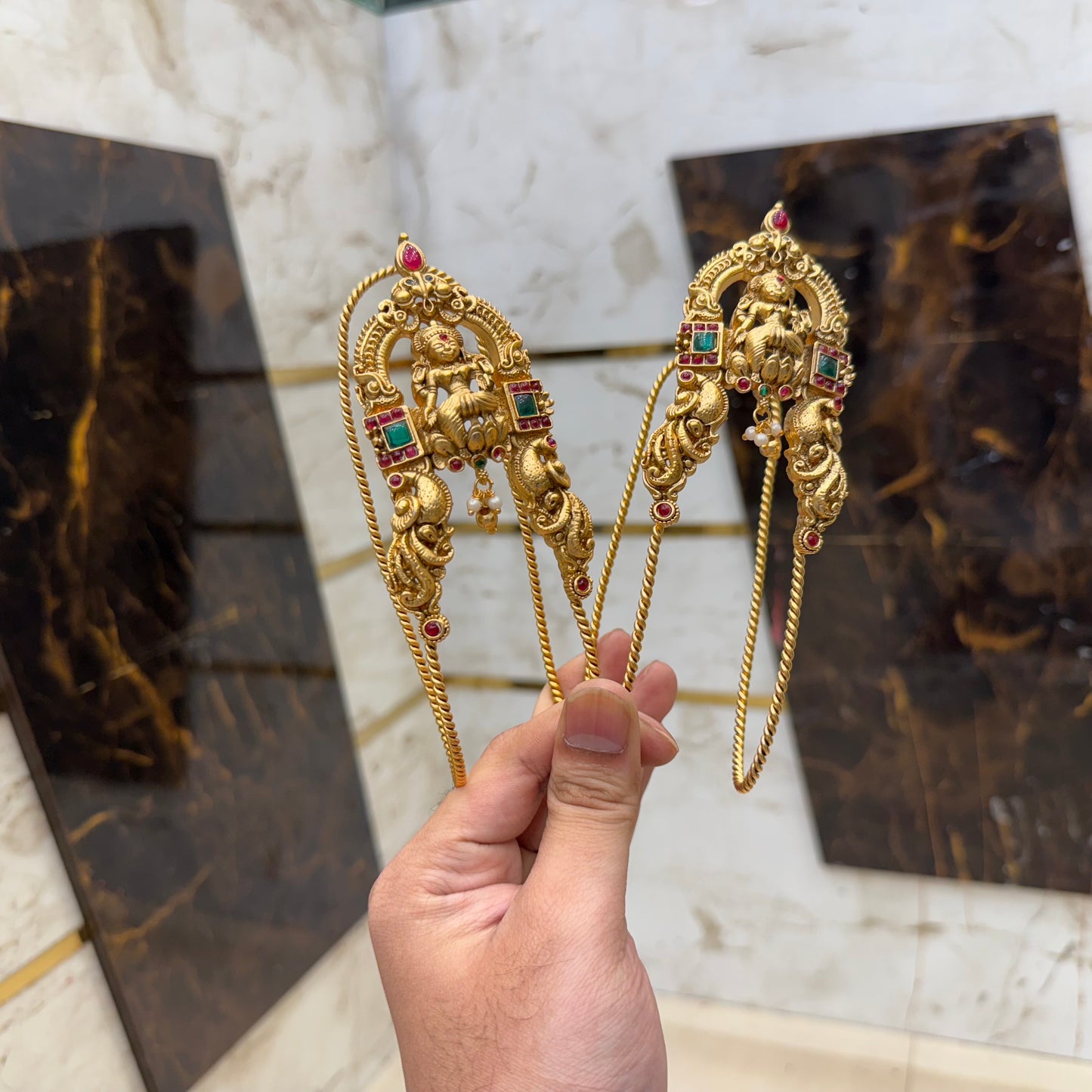 Antique Venky Pair Gold Beats