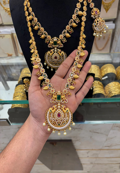 A.D Gold Stone Flower work Combo Set Guarantee Polish