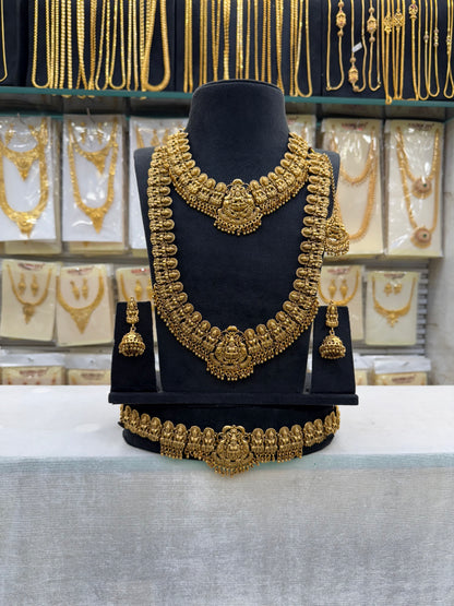 Antique Finsh Laxmi statue Design Bridal Set