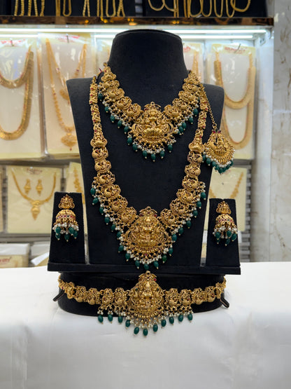 Green Kasu Beads Bridal Set