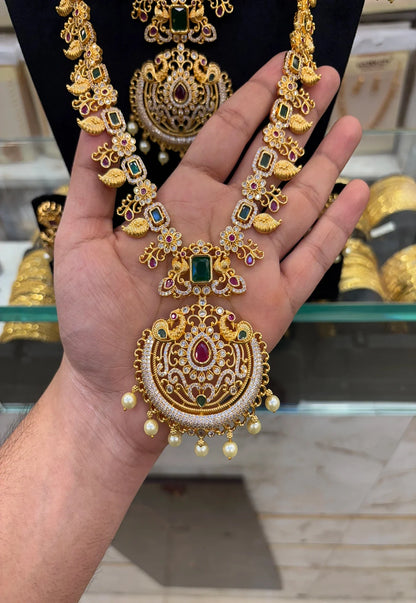 A.D Gold Stone Flower work Combo Set Guarantee Polish