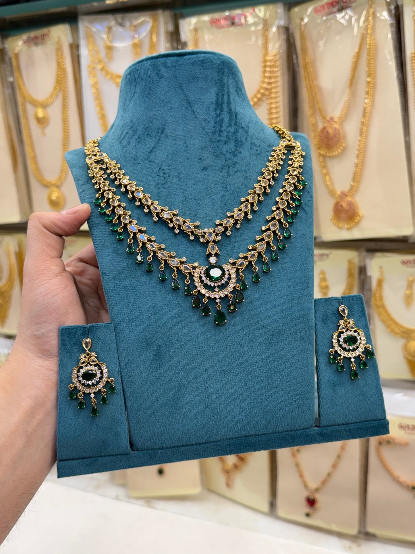 Victorian Green Layered Necklace