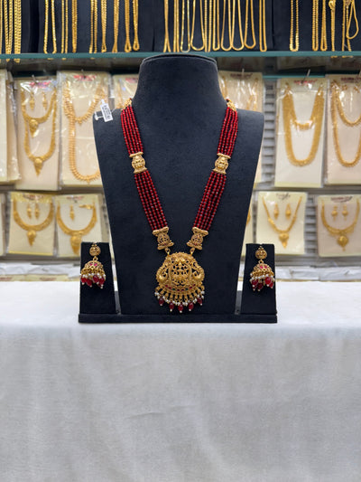 Sparkle Shine Maroon Crystal Haram