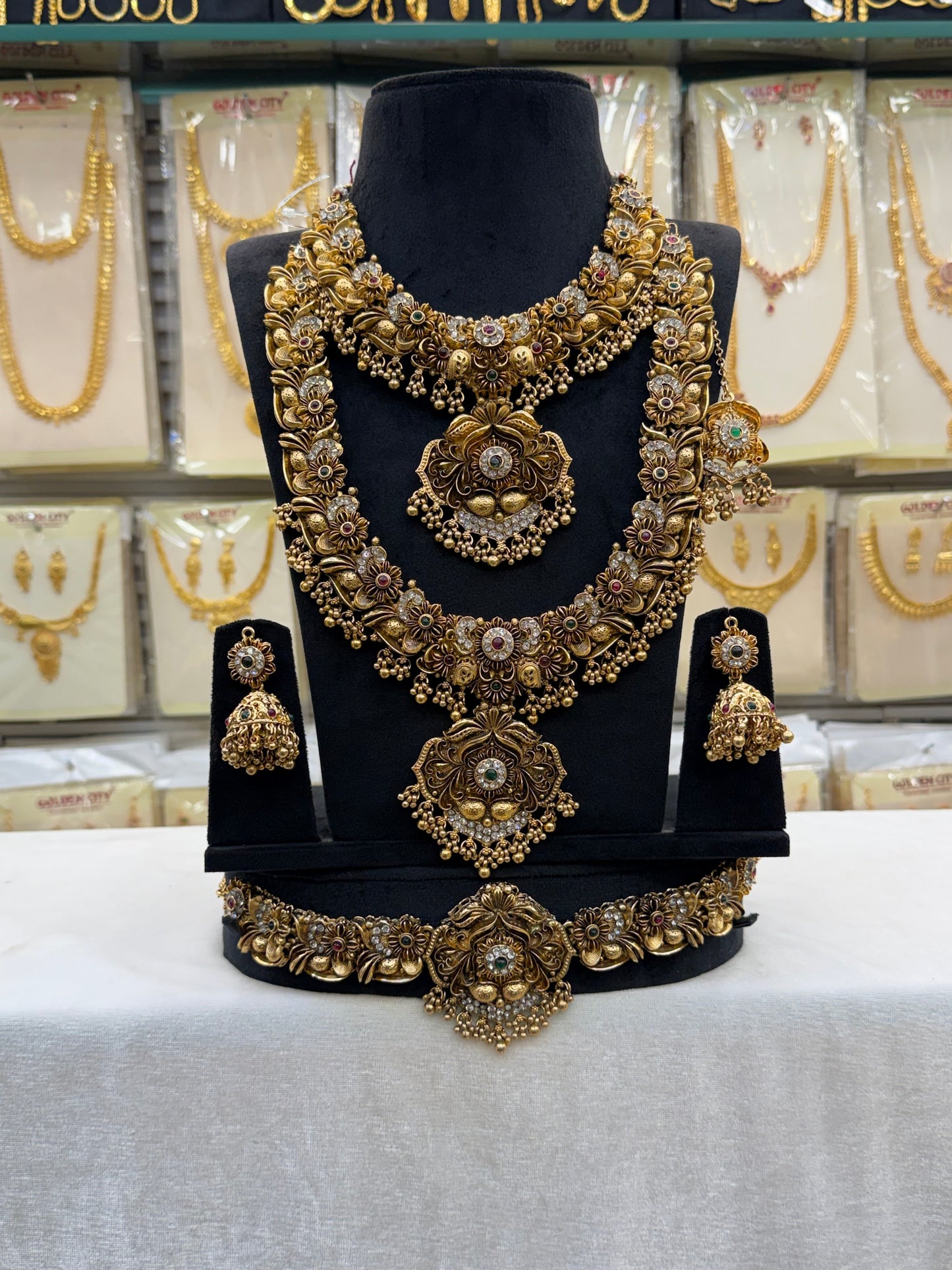 Antique Stone Work  Bridal Set